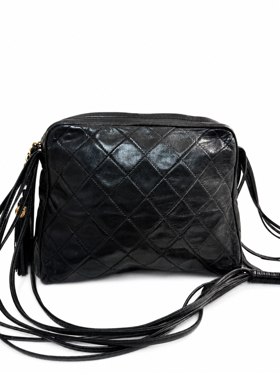 Chanel Vintage Black Leather Bag