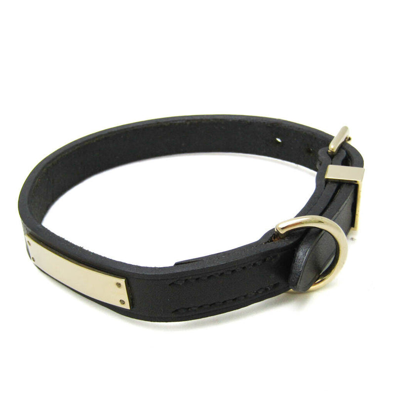Hermes Dog Collar Leather Metal Black
