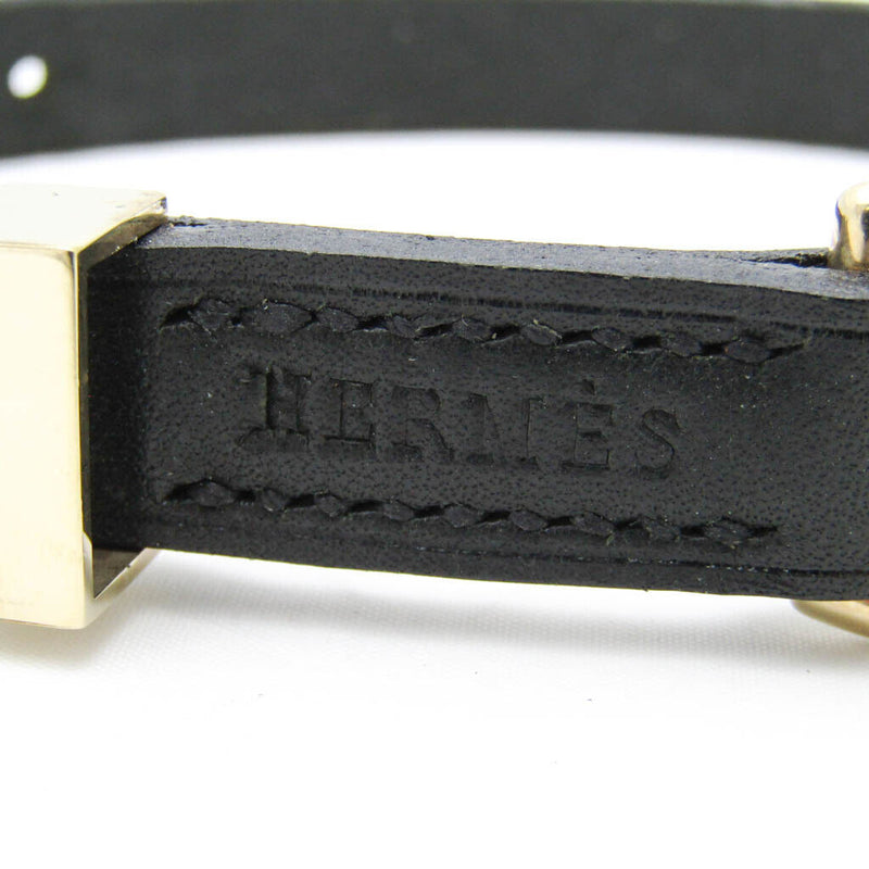 Hermes Dog Collar Leather Metal Black