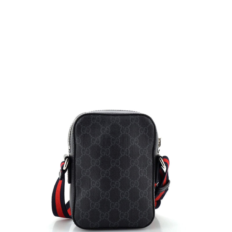 Gucci Web Strap Front Zip Messenger Bag