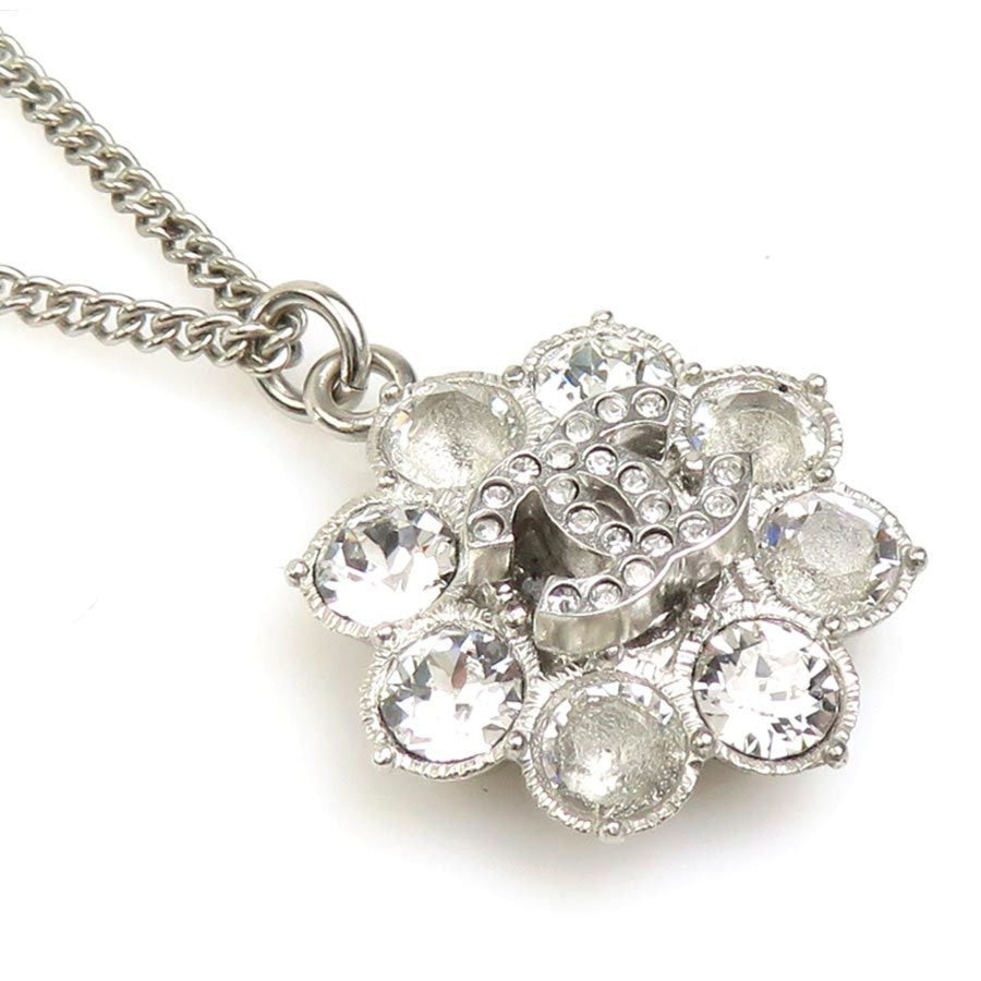 Chanel Pendant Necklace Metal Silver