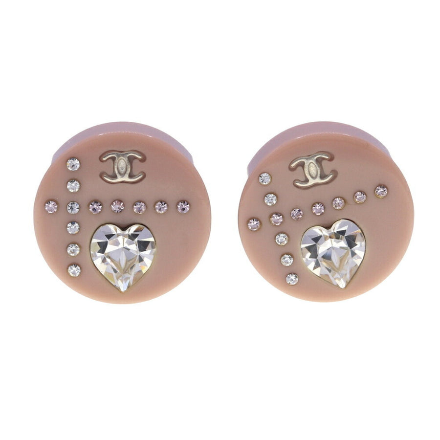 Chanel Cc Logo Round Heart Earrings