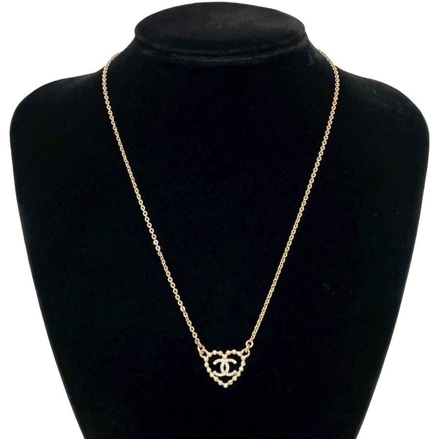 Chanel Cc Logo Chain Heart Pendant
