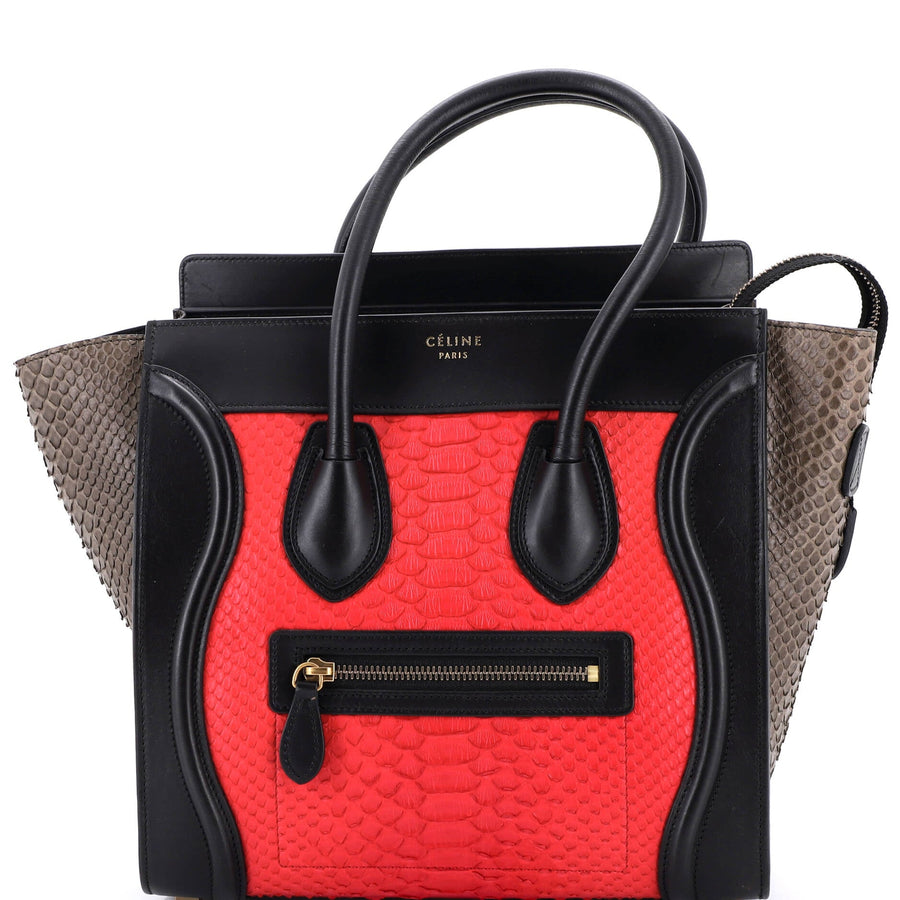 Celine Luggage Bag Python And Leather