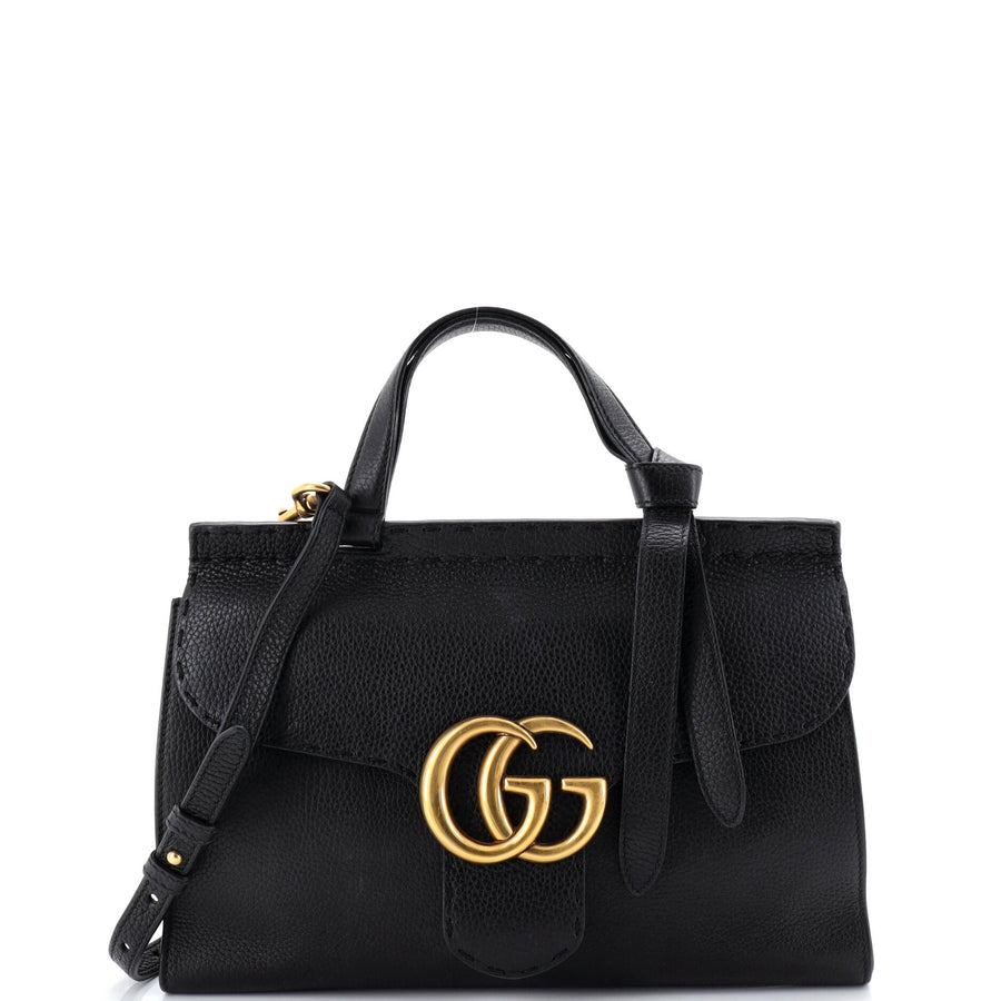 Gucci Gg Marmont Top Handle Bag Leather