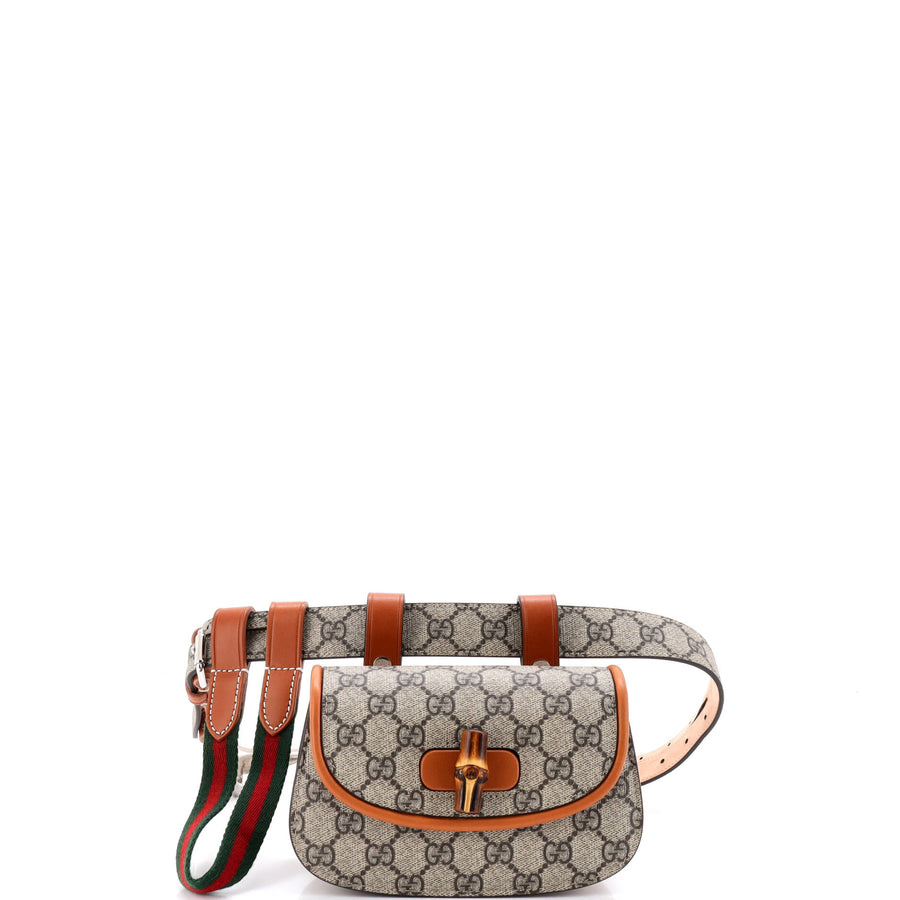 Gucci Bamboo Belt Bag Gg Coated Canvas