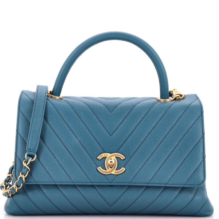 Chanel Coco Top Handle Bag Chevron