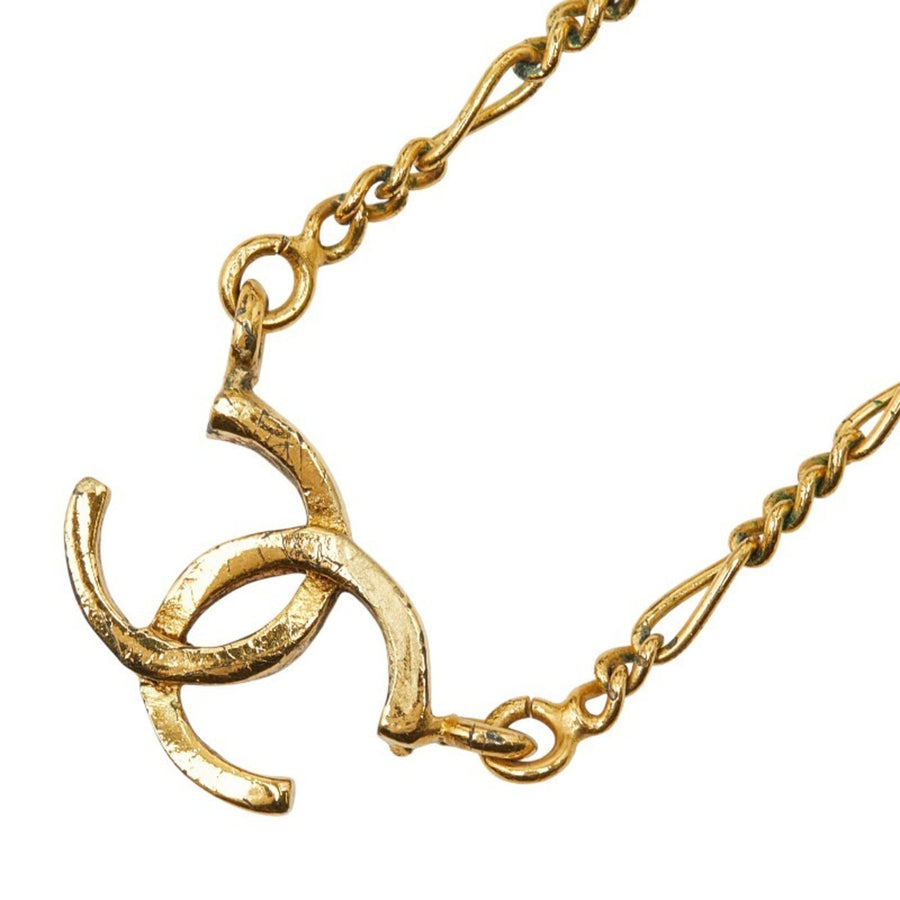 Chanel Cc Logo Pendant Necklace Metal