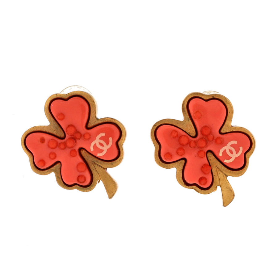 Chanel Vintage Cc Clover Clip-On