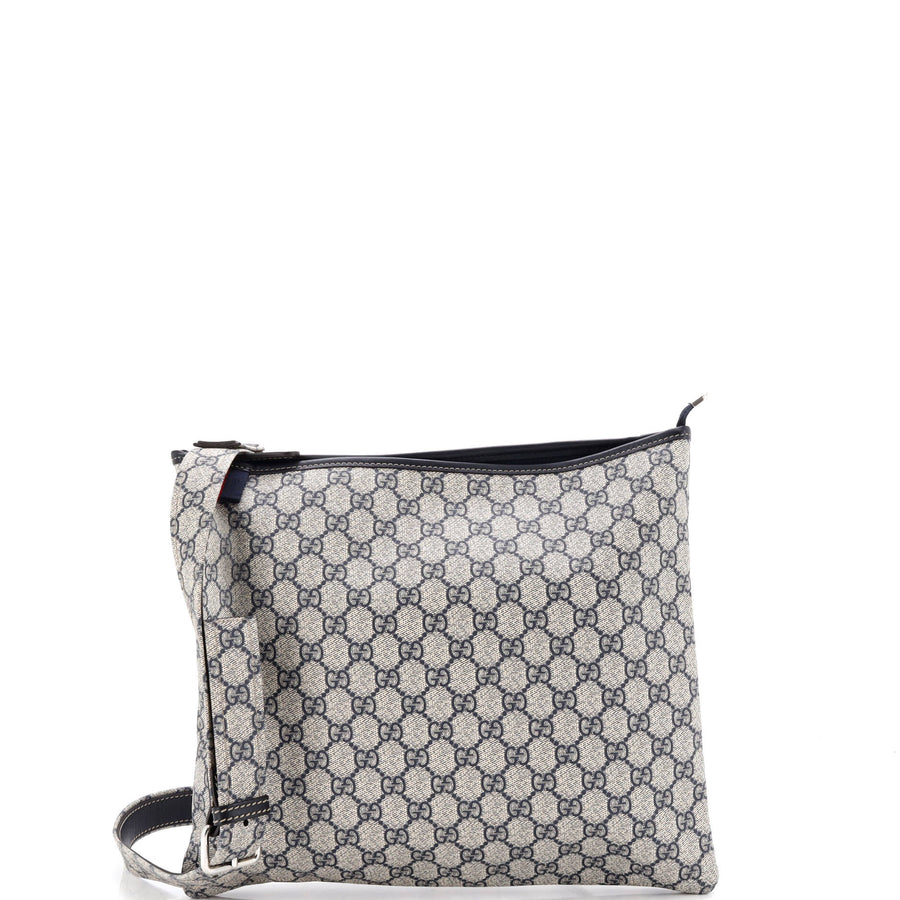 Gucci Web Loop Flat Messenger Gg Coated