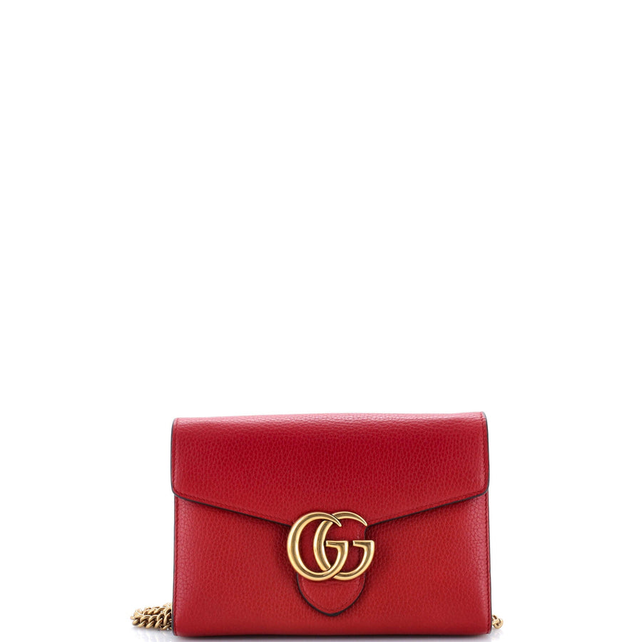 Gucci Gg Marmont Chain Wallet Leather
