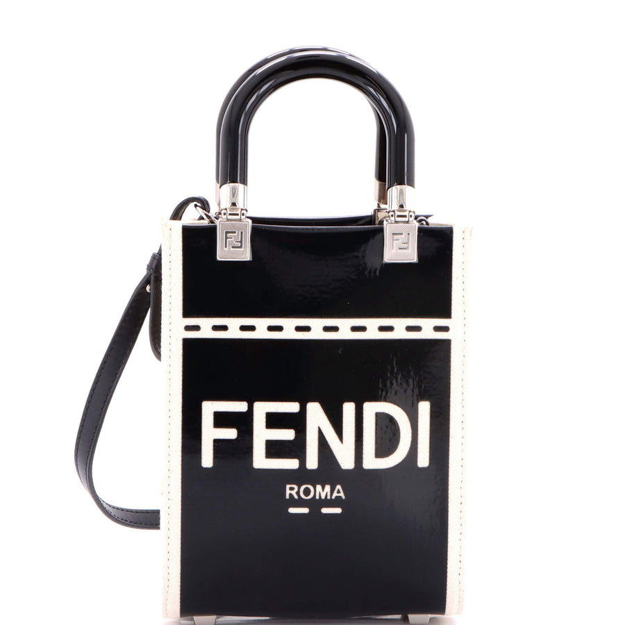 Fendi Sunshine Shopper Tote Patent And