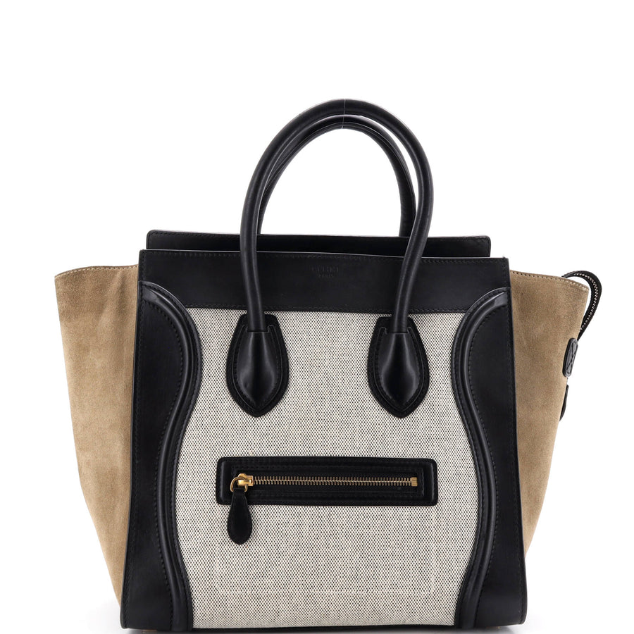 Celine Tricolor Luggage Bag Canvas And