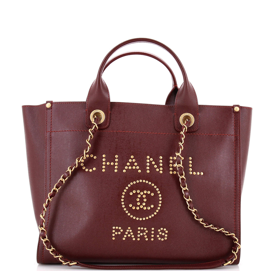 Chanel Deauville Tote Studded Caviar