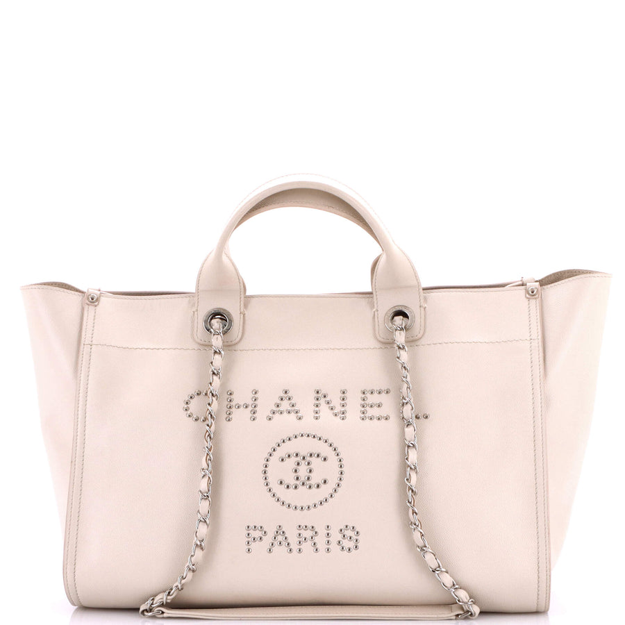 Chanel Deauville Tote Studded Caviar