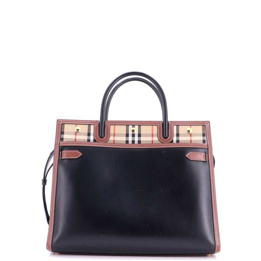 Burberry Title Two Handle Tote Leather