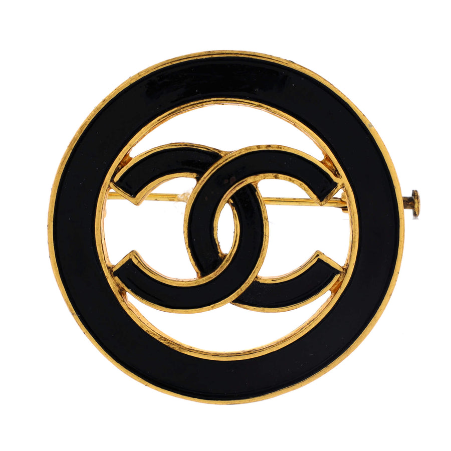 Chanel Vintage Cc Cutout Round Brooch