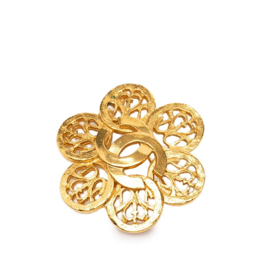 Chanel Cc Logo Brooch Metal