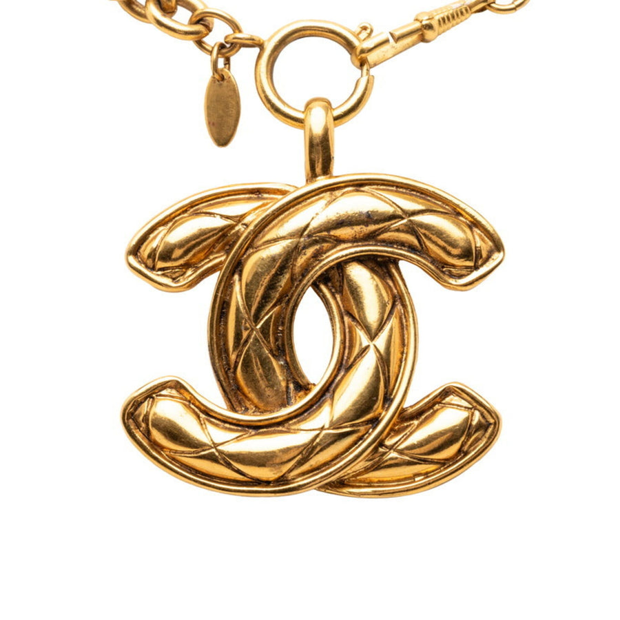 Chanel Cc Logo Chain Pendant Necklace