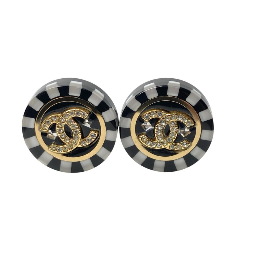 Chanel Cc Logo Circle Earrings Gold-Tone