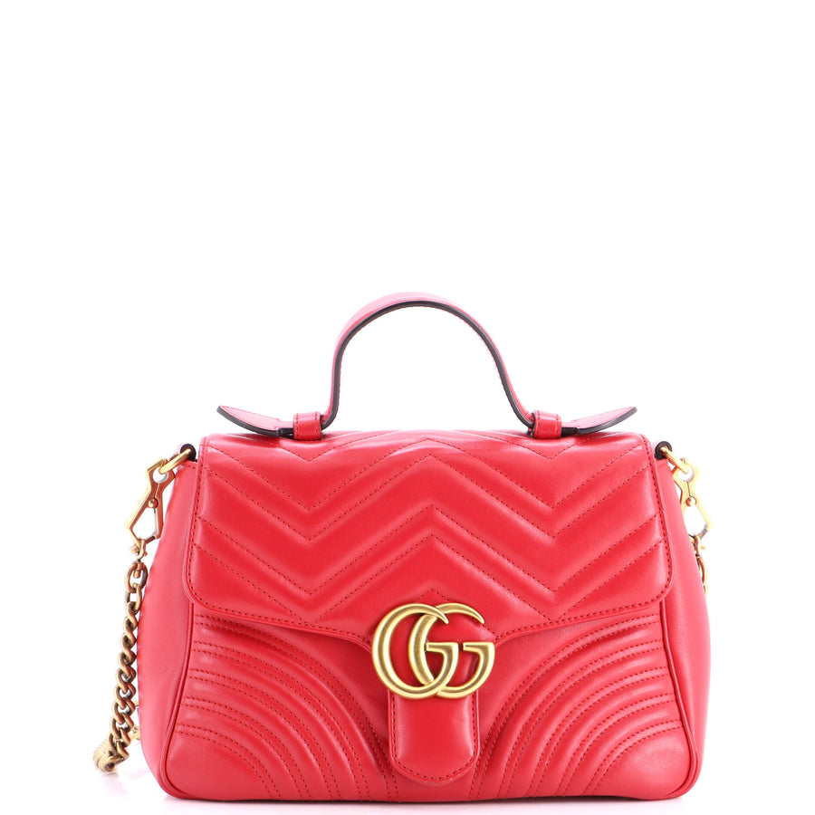 Gucci Gg Marmont Top Handle Flap Bag