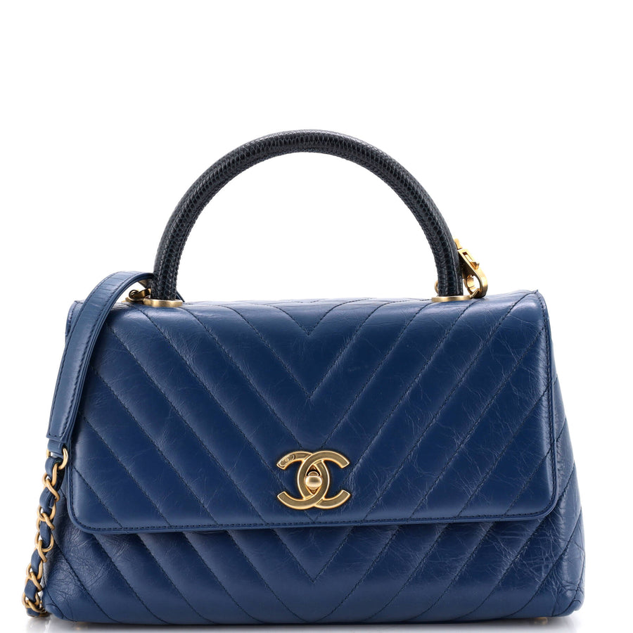 Chanel Coco Top Handle Bag Chevron