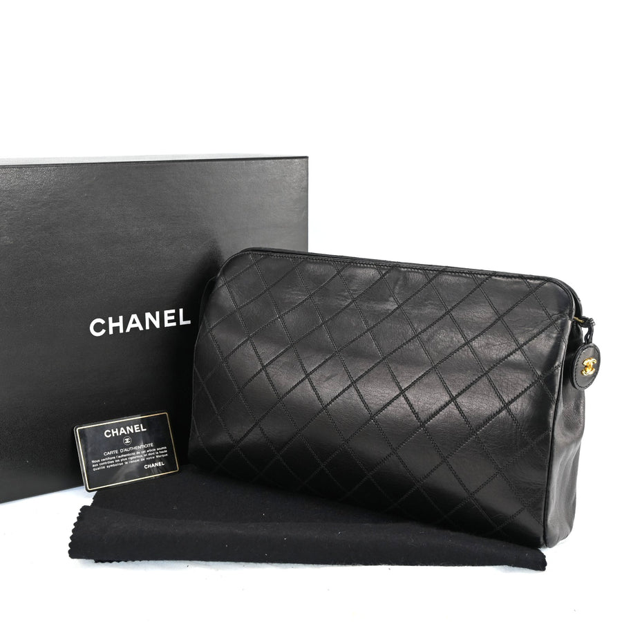 Chanel Matelasse Pouch Bag Black