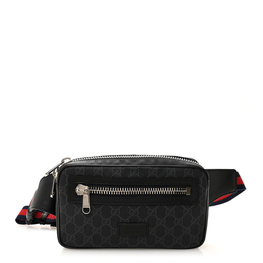 Gucci Soft Gg Supreme Web Belt Bag Black