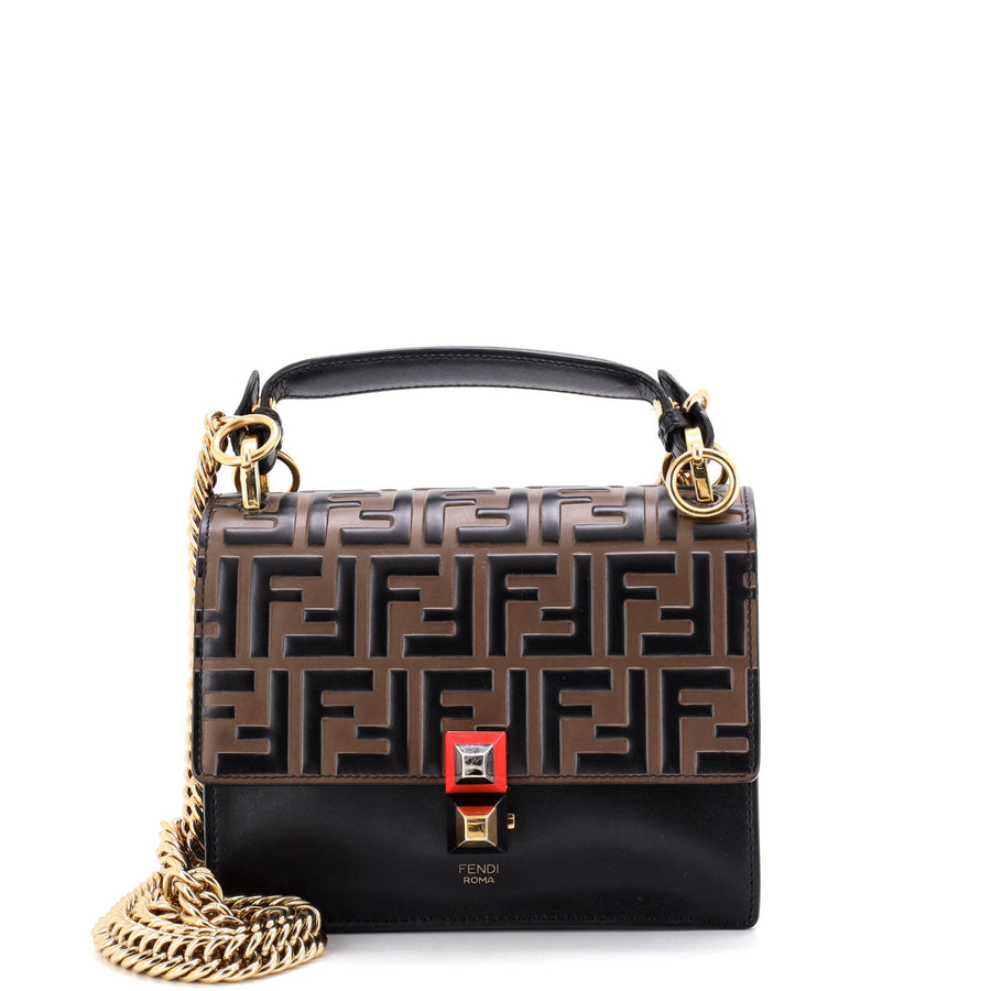 Fendi Kan I Bag Zucca Embossed Leather