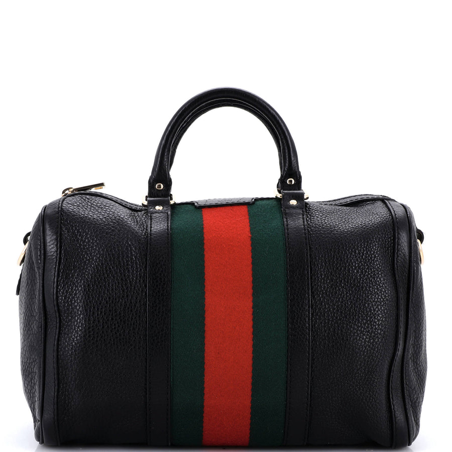 Gucci Vintage Web Boston Bag Leather