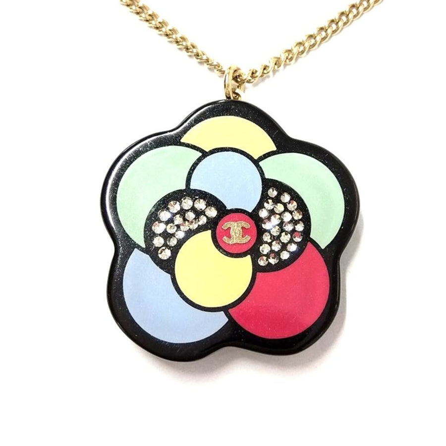 Chanel Cc Logo Pendant Necklace Gold-