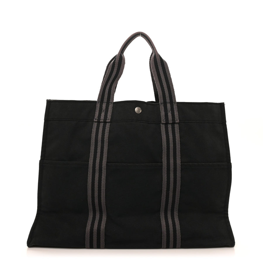 Hermes Canvas Fourre Tout Mm Black