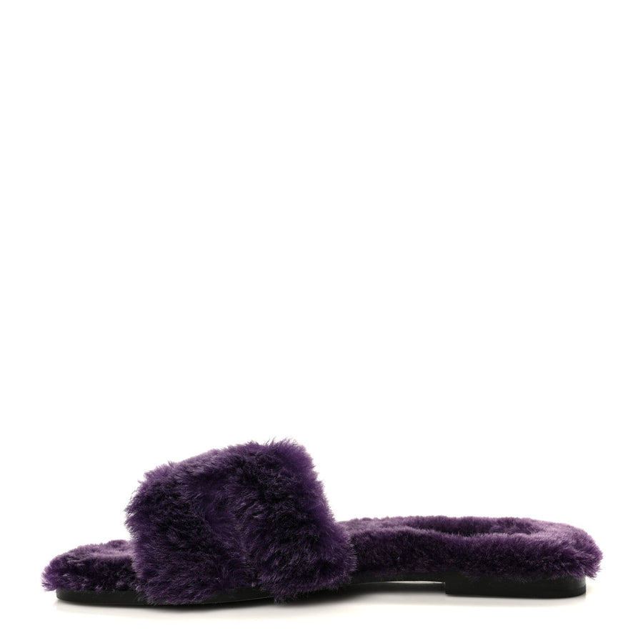 Hermes Woolskin Oran Sandals 38.5 Violet