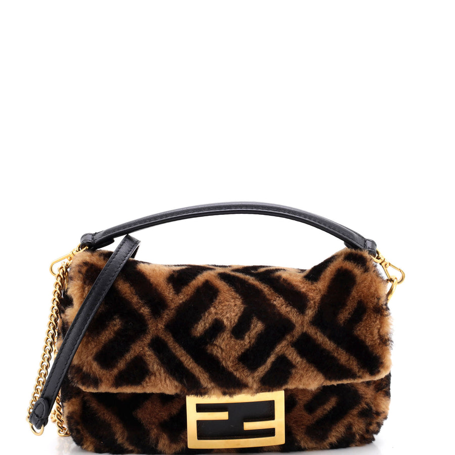 Fendi Baguette Nm Bag Zucca Shearling