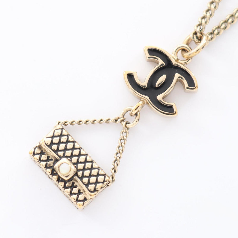Chanel Cc Logo Pendant Necklace Metal