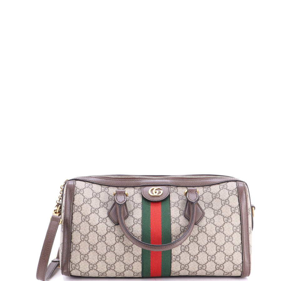 Gucci Ophidia Boston Bag Gg Coated