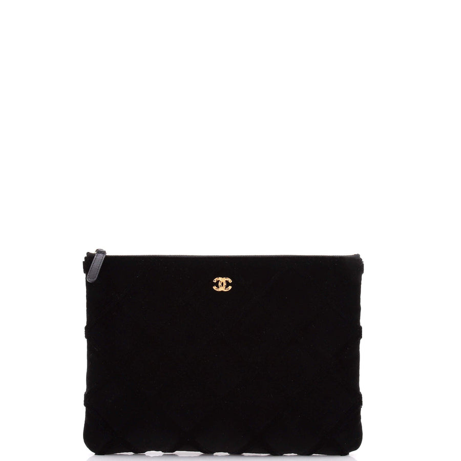 Chanel O Case Clutch 3D Quilted Velvet