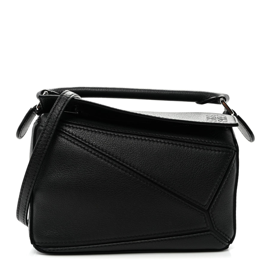 Loewe Calfskin Mini Puzzle Bag Black