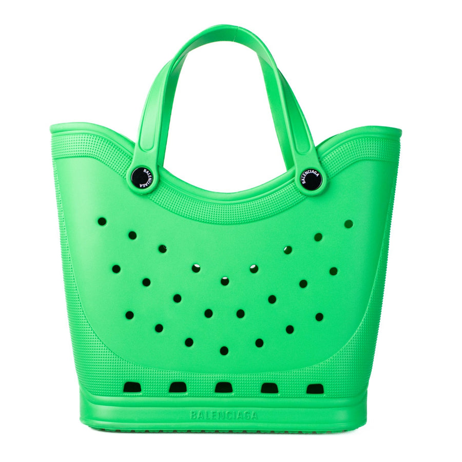 Balenciaga Croc Tote Bag Green Rubber