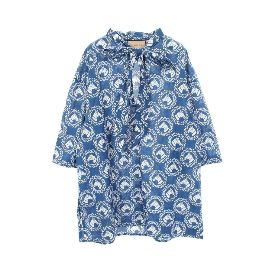 Gucci Cotton Muslin Horse Print Bow Tie