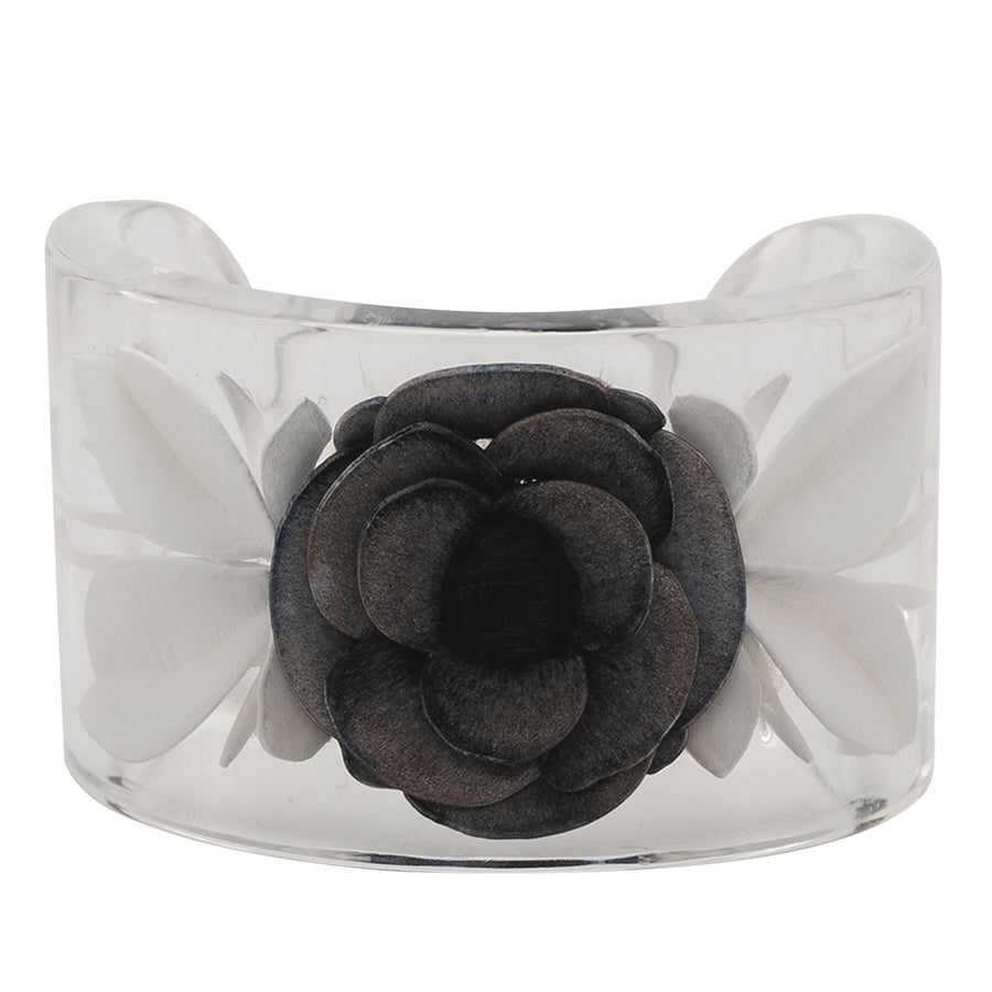 Chanel Lucite Camellia Cuff Bracelet