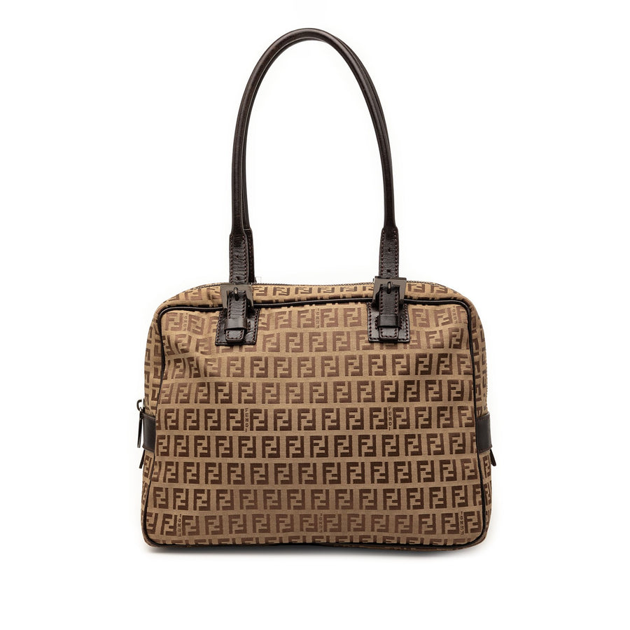 Fendi Zucchino Canvas Shoulder Bag Pre-