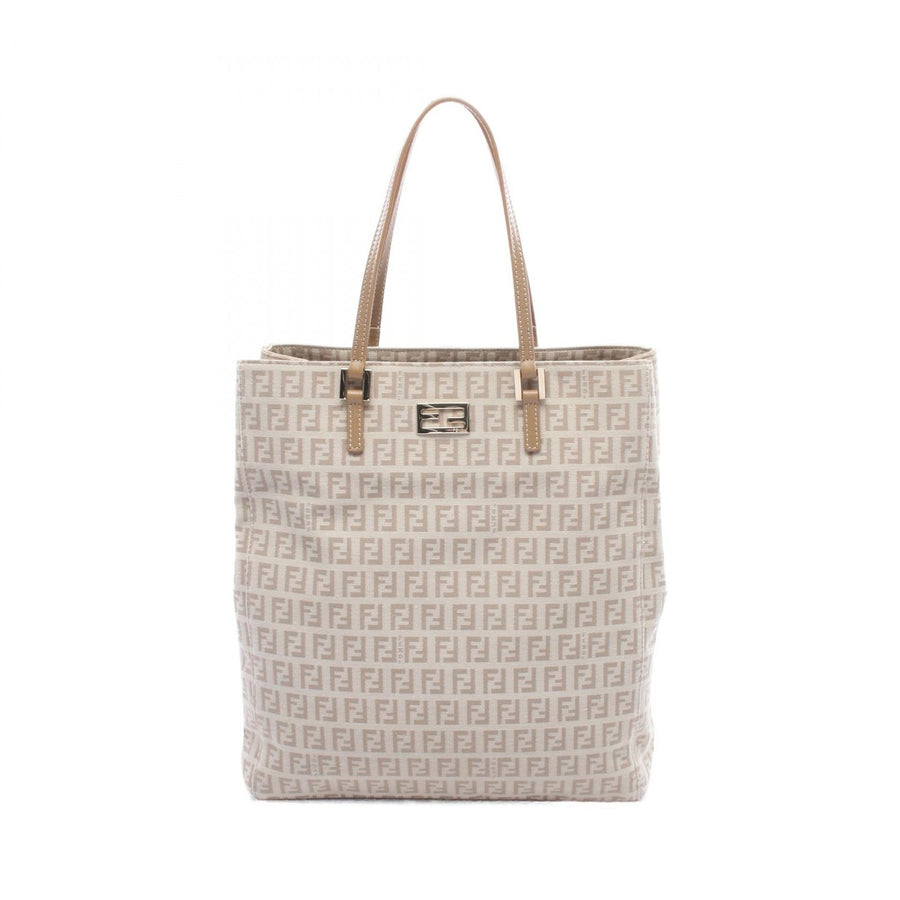Fendi Zucchino Tote Bag Canvas Leather
