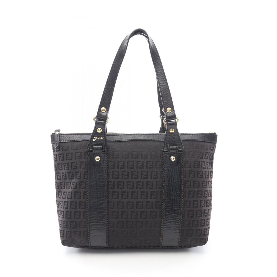 Fendi Zucchino Tote Bag Canvas Leather