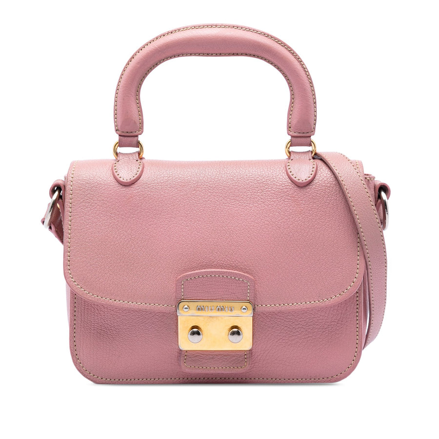 Miu Goatskin Madras Top Handle