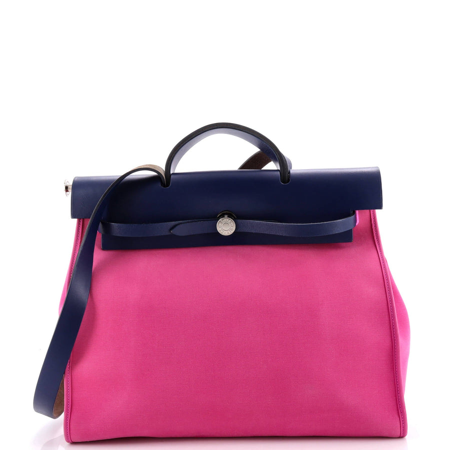 Hermes Herbag Zip Leather And Toile 39