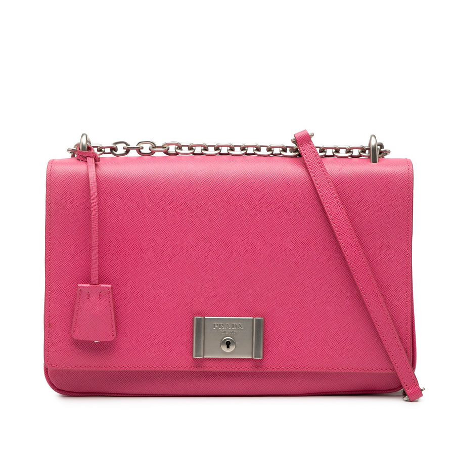 Prada Saffiano Lux Lock Chain Flap Pre-