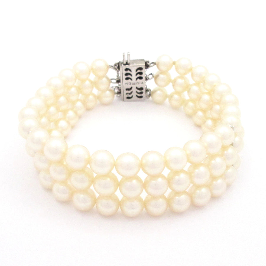 Mikimoto 14K White Gold Pearl Bracelet