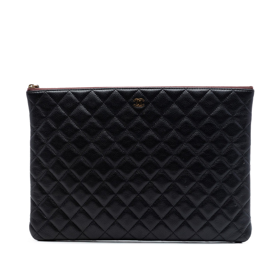 Chanel Large Quilted Caviar O Case