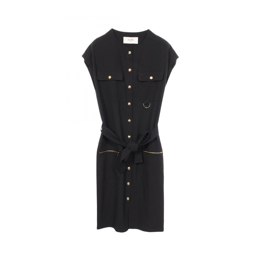 Celine Triomphe Button Army Dress Rayon